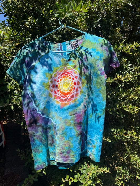 Mandala with Spine Women's V Neck Large